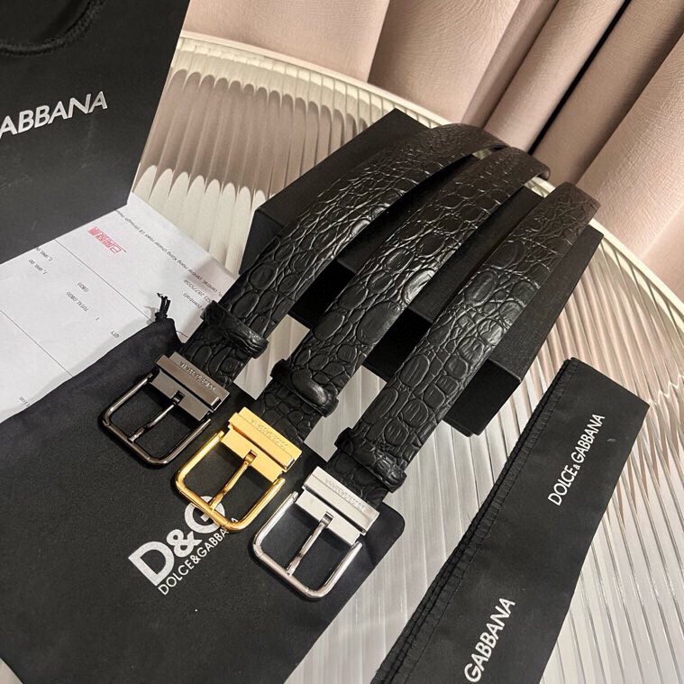Dolce & Gabbana Crocodile Leather Belt | 35mm Roller Buckle | Elegant Accessory
