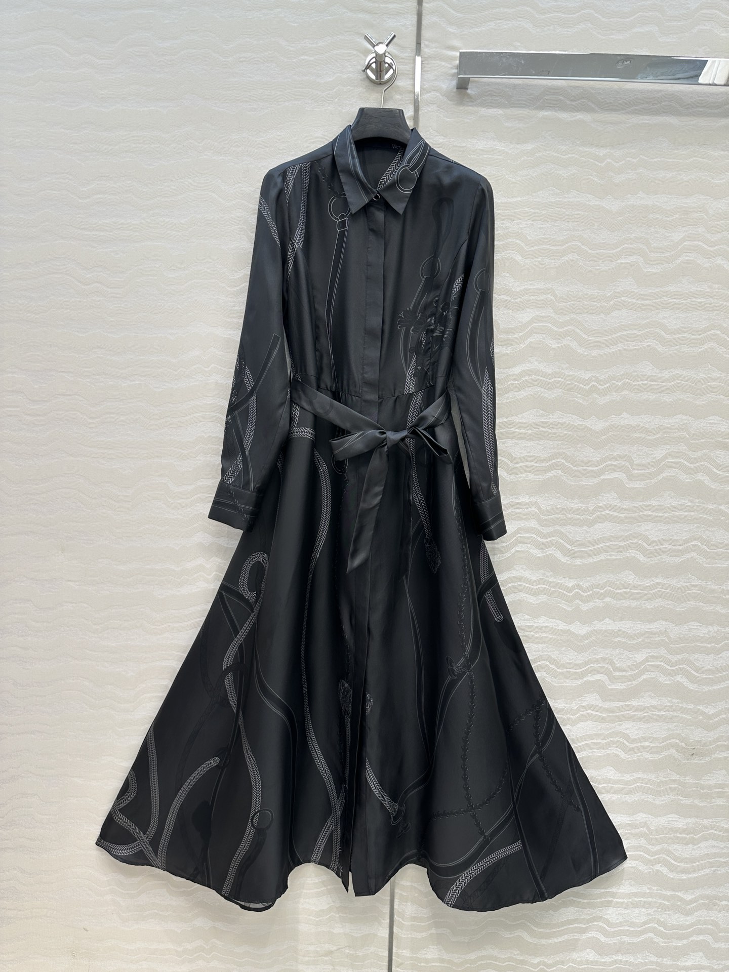 Elegant Women's Silk Shirt Dress With Belt, Long Sleeve, Palefroi Remix 2 i1757616412 4842 0