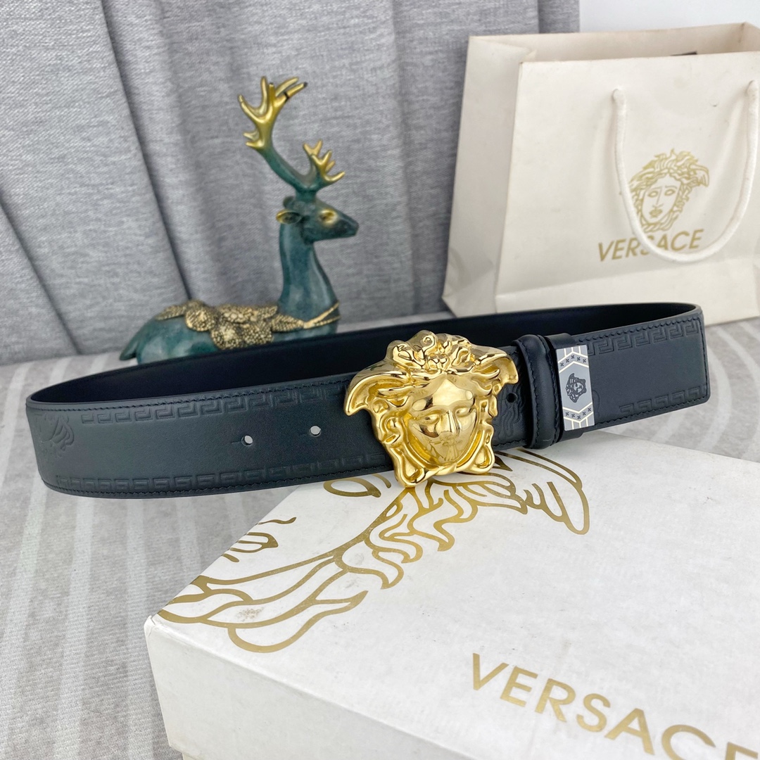 范思哲💕 特种皮腰带系列 ，原厂五金精品不锈钢扣，手感柔软舒适 宽3.8CM。