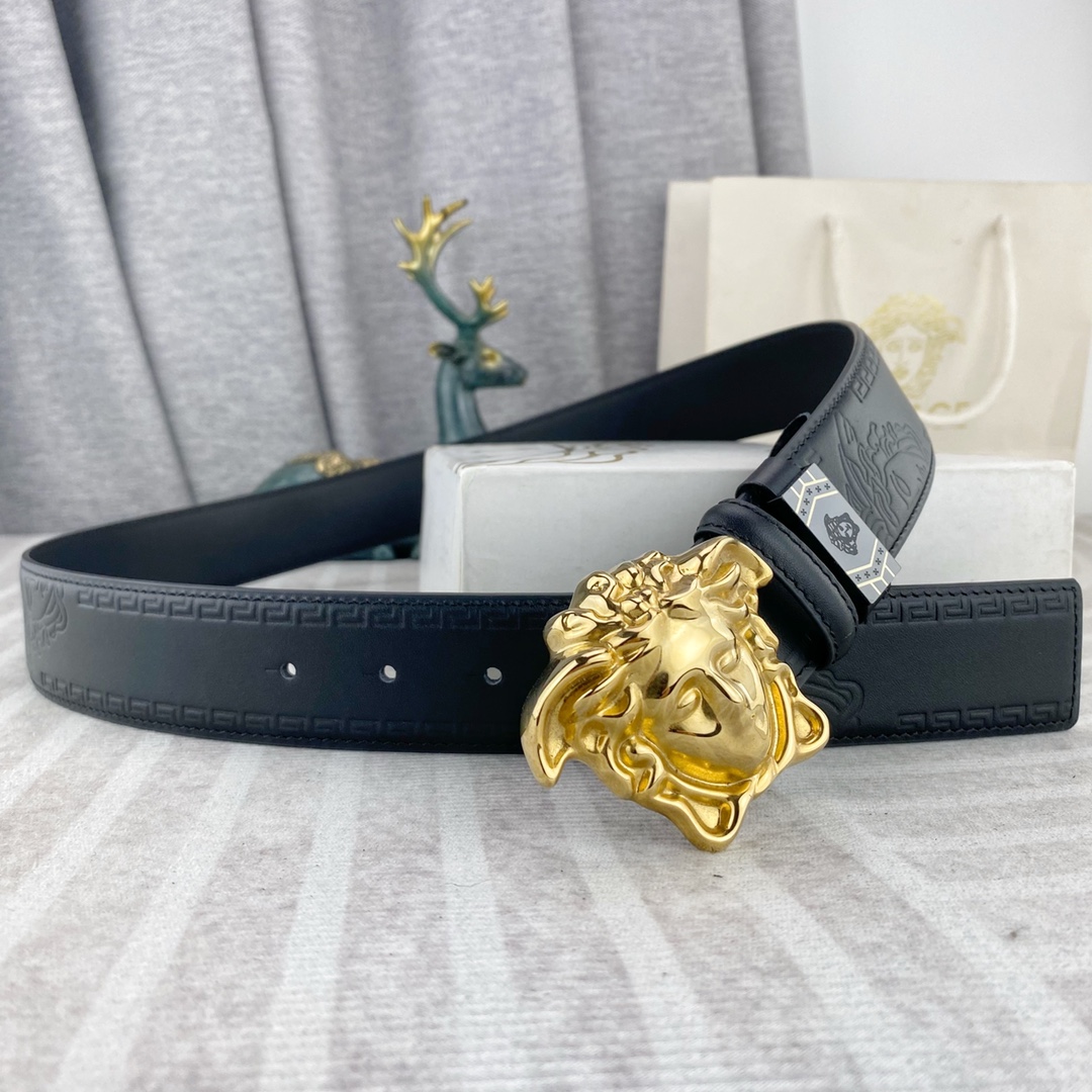 范思哲💕 特种皮腰带系列 ，原厂五金精品不锈钢扣，手感柔软舒适 宽3.8CM。