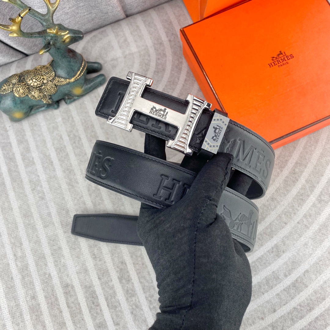 爱马仕💕 特种皮腰带系列 ，原厂五金精品不锈钢扣，手感柔软舒适 宽3.8CM。