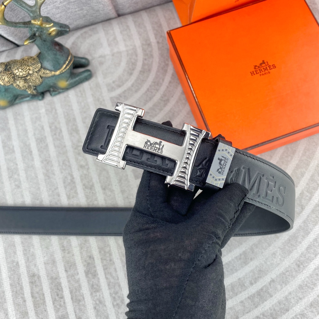 爱马仕💕 特种皮腰带系列 ，原厂五金精品不锈钢扣，手感柔软舒适 宽3.8CM。