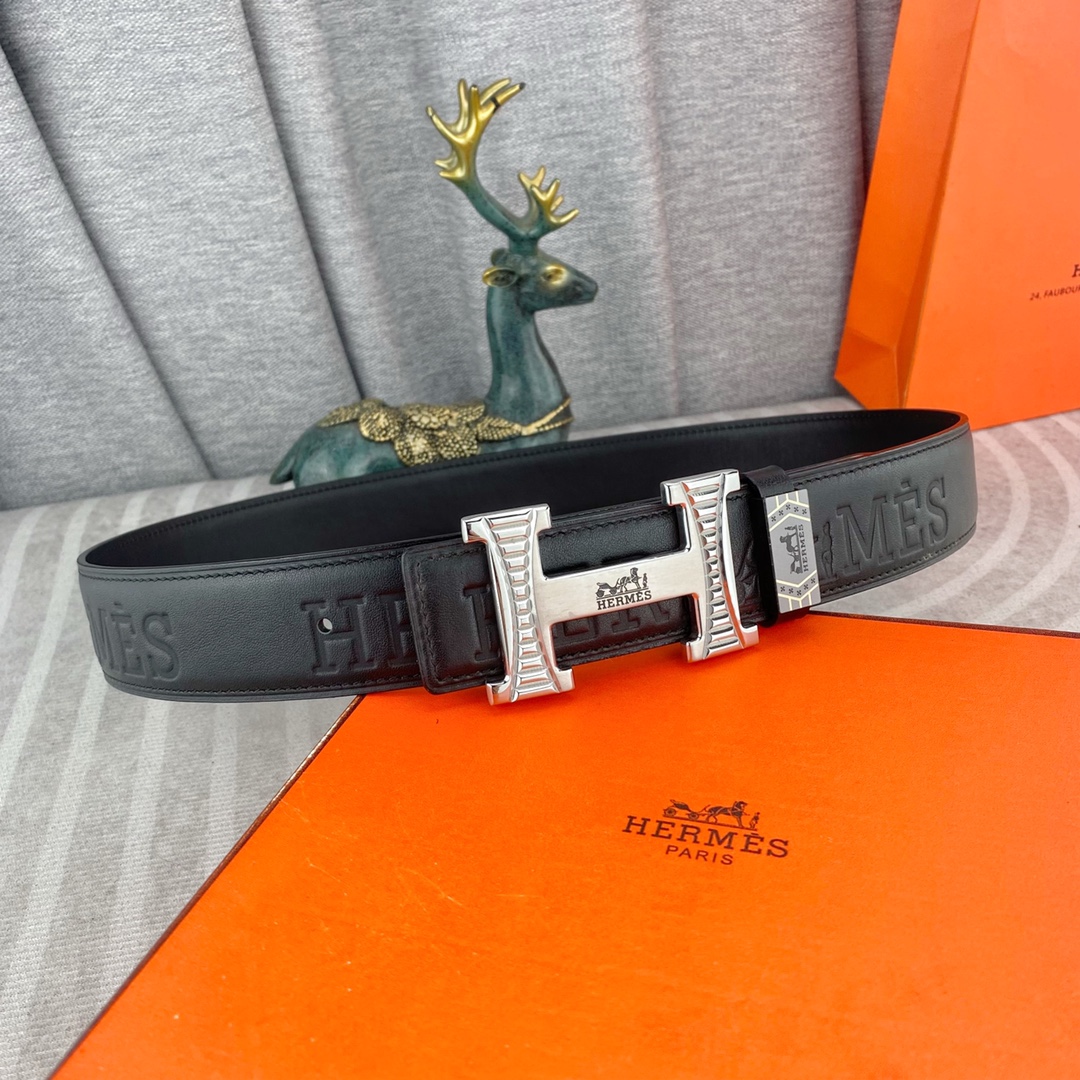 爱马仕💕 特种皮腰带系列 ，原厂五金精品不锈钢扣，手感柔软舒适 宽3.8CM。