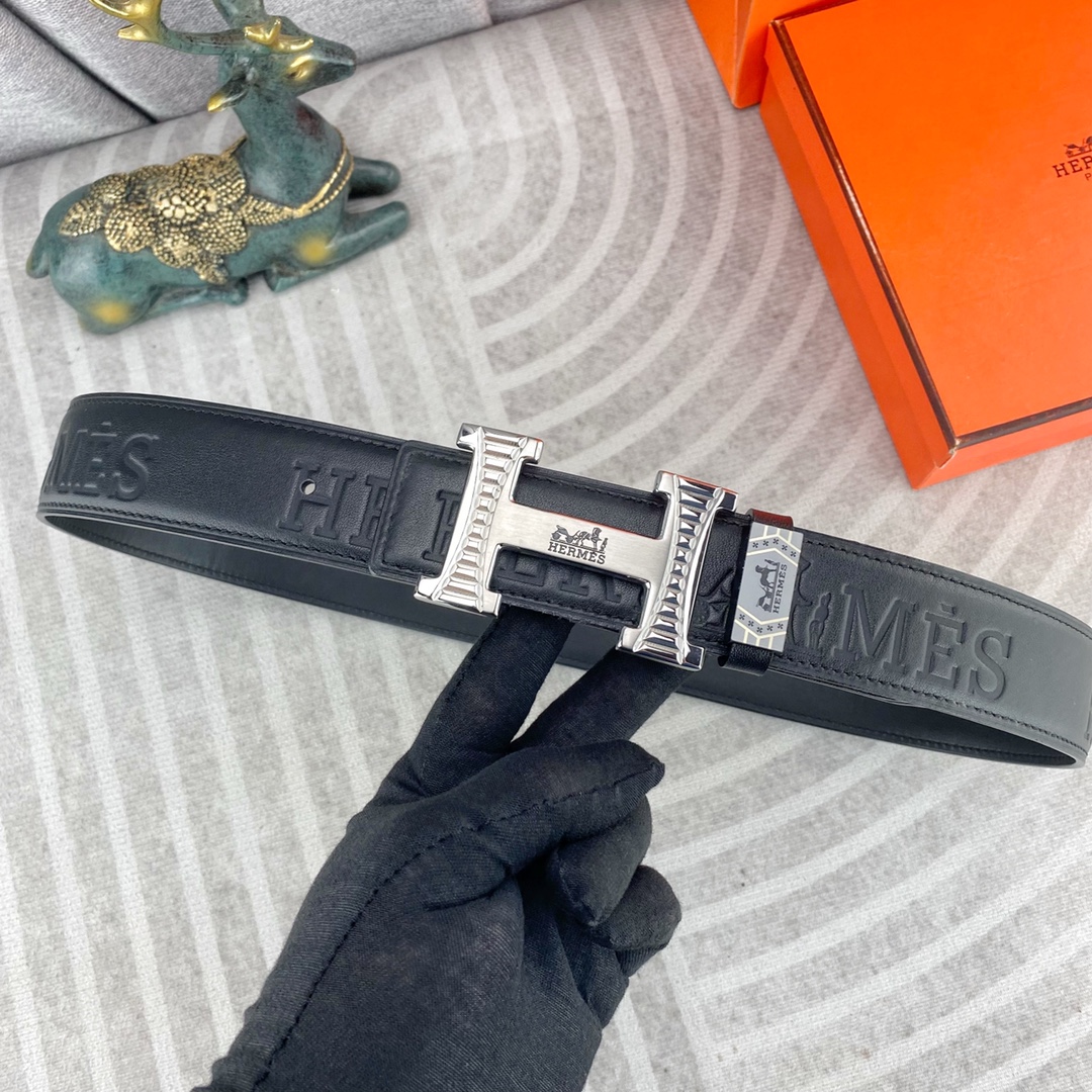 爱马仕💕 特种皮腰带系列 ，原厂五金精品不锈钢扣，手感柔软舒适 宽3.8CM。