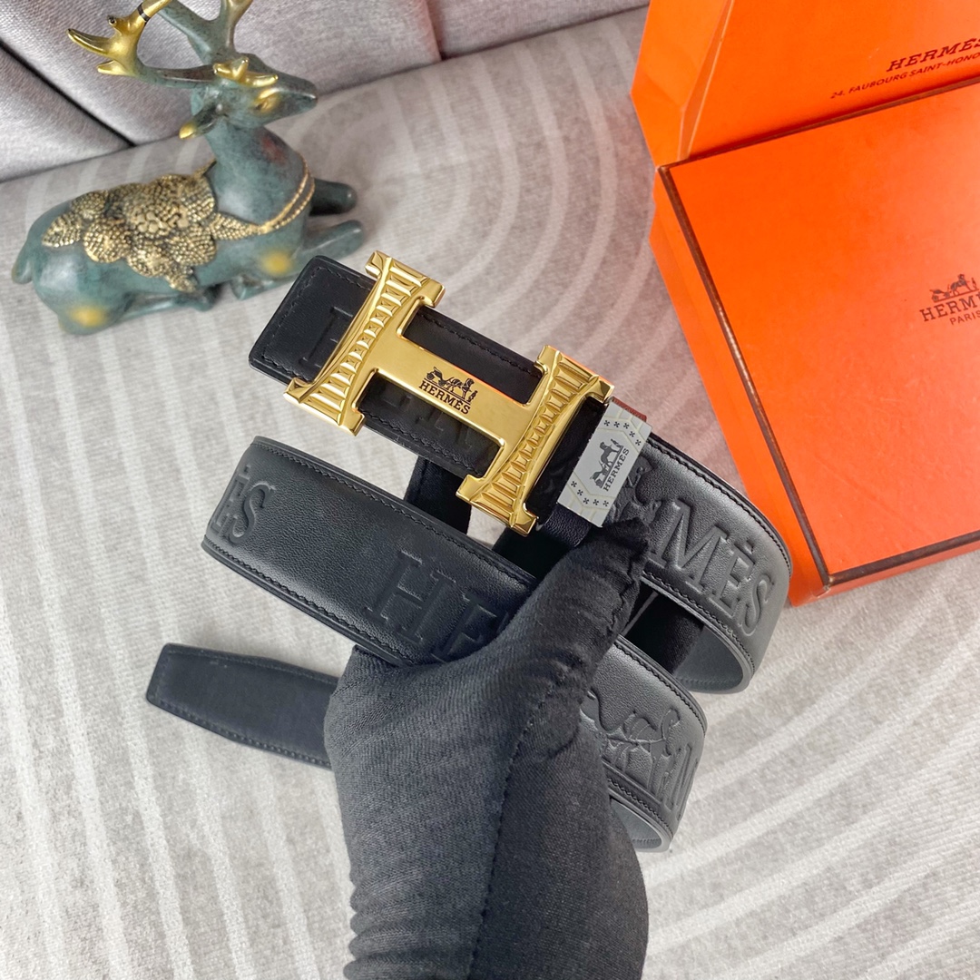 爱马仕💕 特种皮腰带系列 ，原厂五金精品不锈钢扣，手感柔软舒适 宽3.8CM。