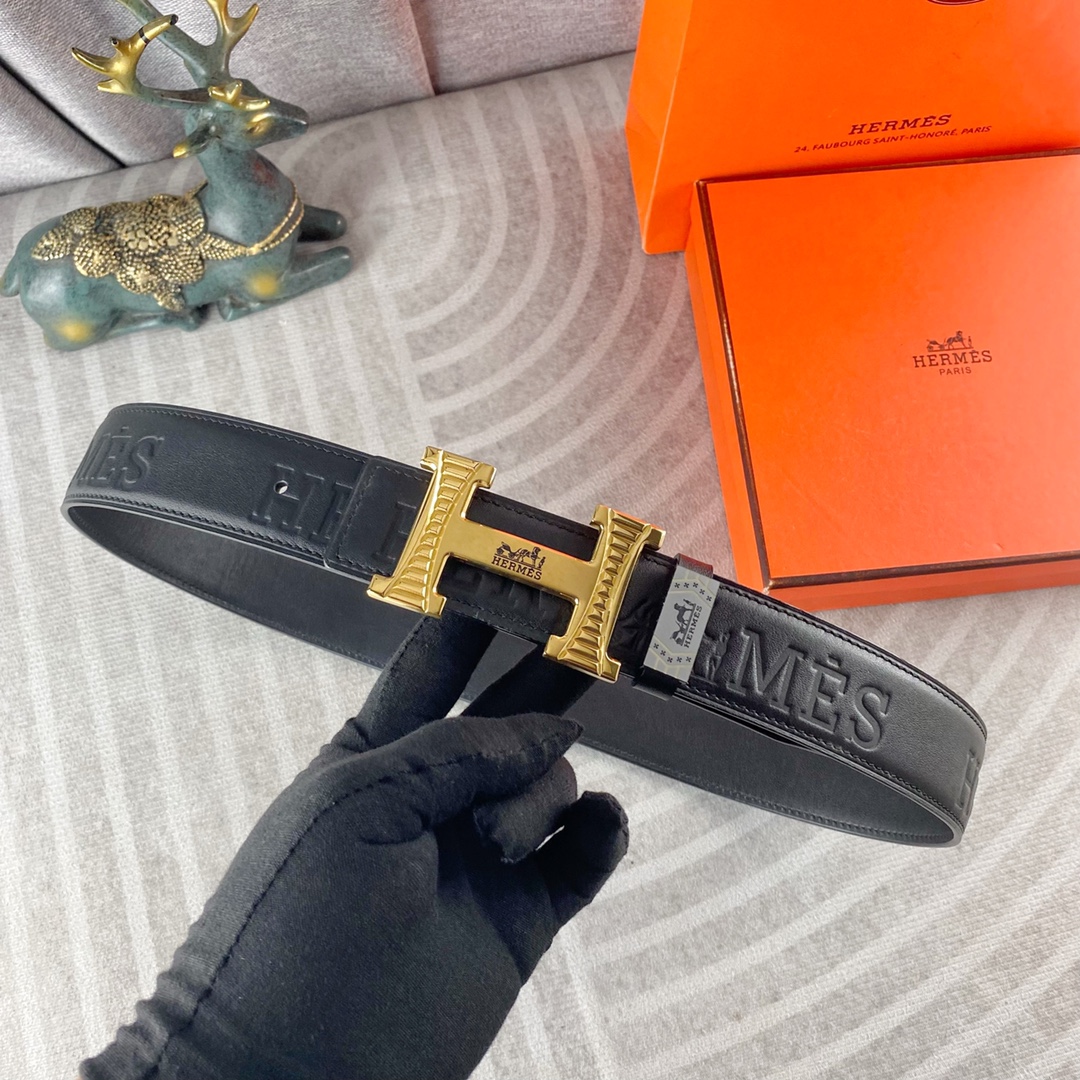 爱马仕💕 特种皮腰带系列 ，原厂五金精品不锈钢扣，手感柔软舒适 宽3.8CM。