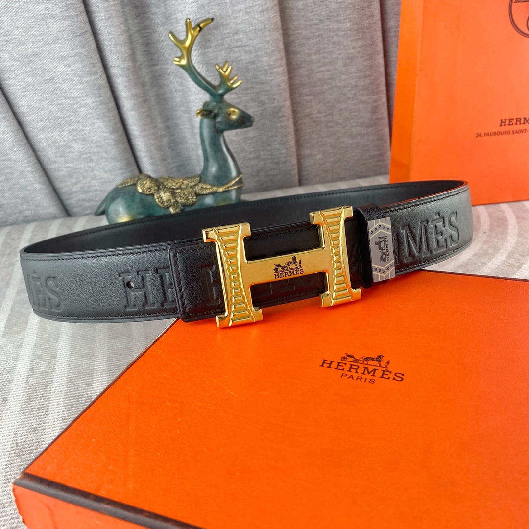 爱马仕💕 特种皮腰带系列 ，原厂五金精品不锈钢扣，手感柔软舒适 宽3.8CM。