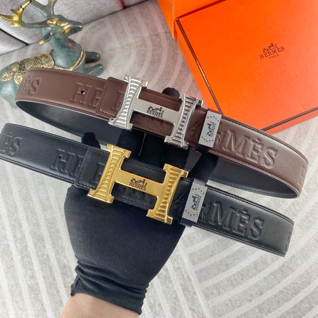 爱马仕💕 特种皮腰带系列 ，原厂五金精品不锈钢扣，手感柔软舒适 宽3.8CM。