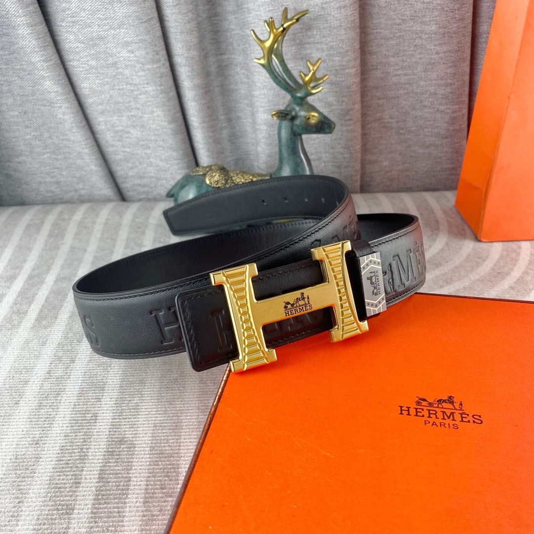 爱马仕💕 特种皮腰带系列 ，原厂五金精品不锈钢扣，手感柔软舒适 宽3.8CM。
