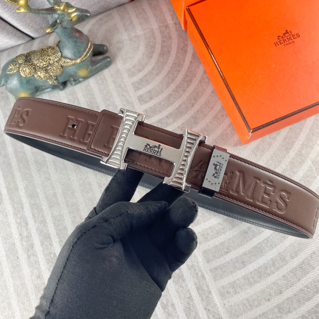 爱马仕💕 特种皮腰带系列 ，原厂五金精品不锈钢扣，手感柔软舒适 宽3.8CM。