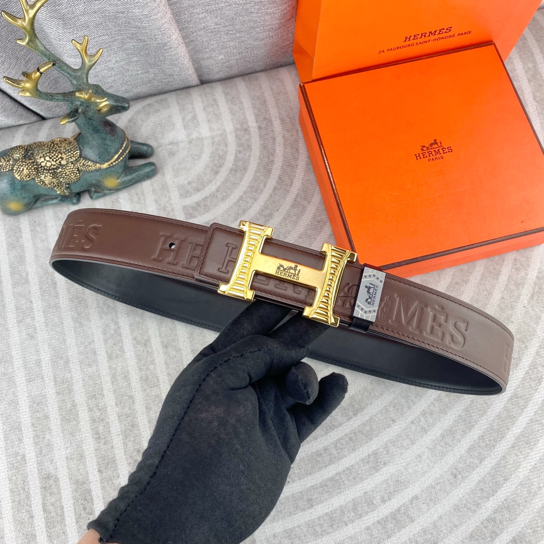 爱马仕💕 特种皮腰带系列 ，原厂五金精品不锈钢扣，手感柔软舒适 宽3.8CM。