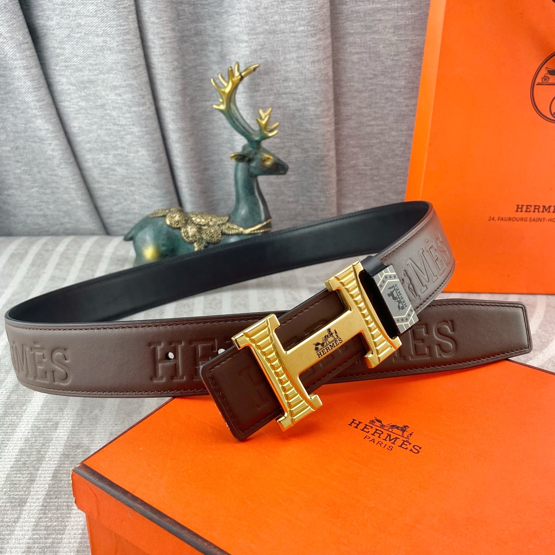 爱马仕💕 特种皮腰带系列 ，原厂五金精品不锈钢扣，手感柔软舒适 宽3.8CM。