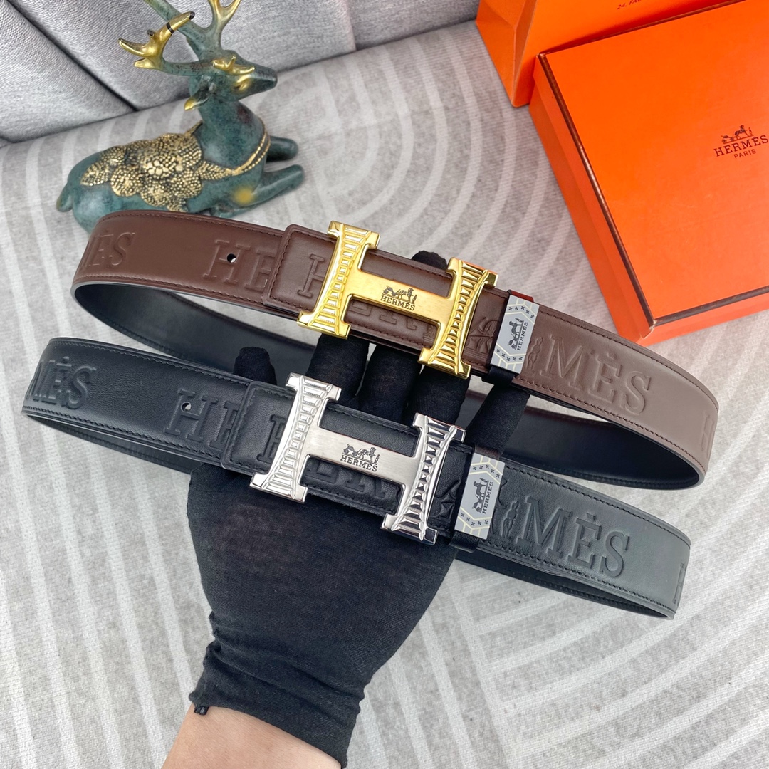 爱马仕💕 特种皮腰带系列 ，原厂五金精品不锈钢扣，手感柔软舒适 宽3.8CM。