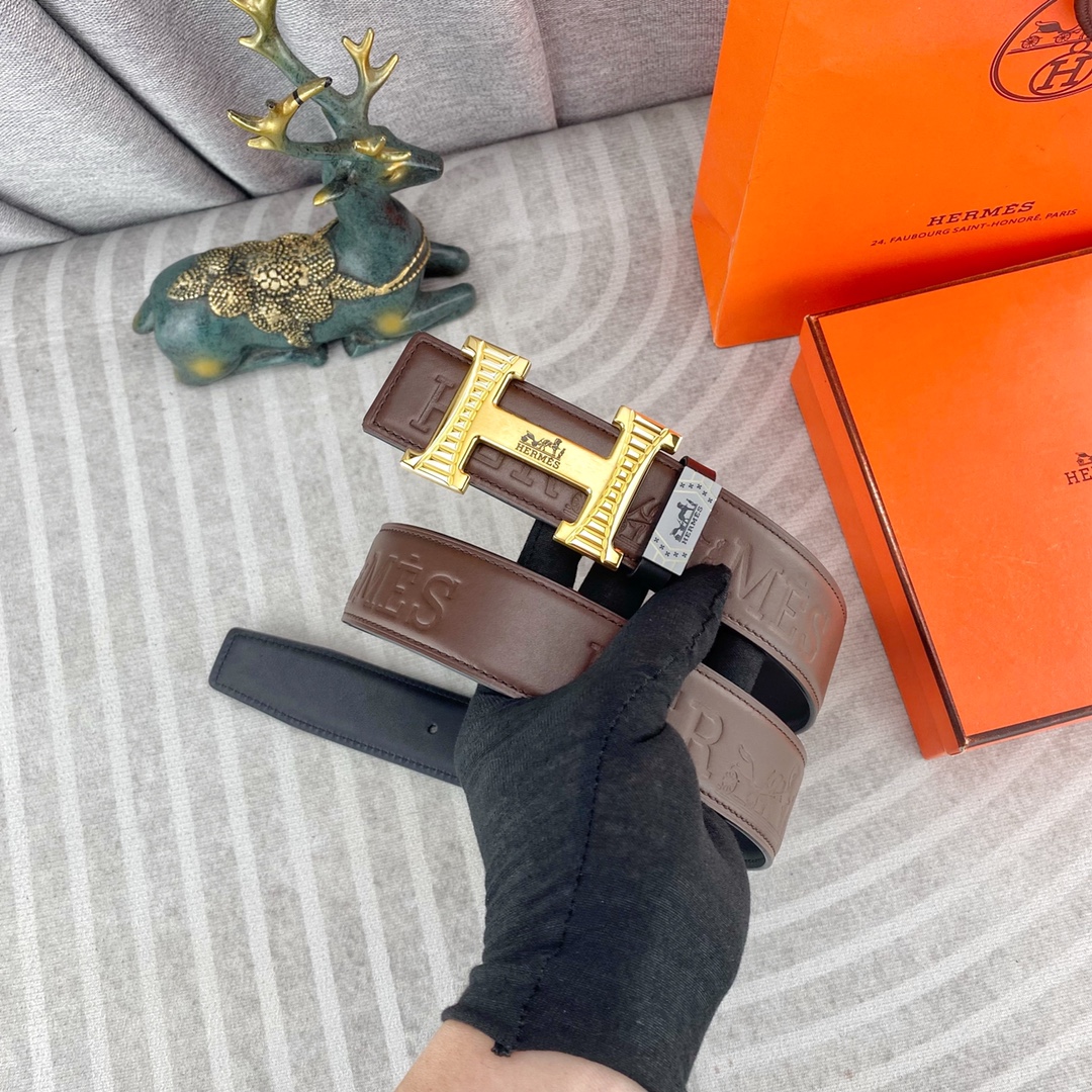 爱马仕💕 特种皮腰带系列 ，原厂五金精品不锈钢扣，手感柔软舒适 宽3.8CM。