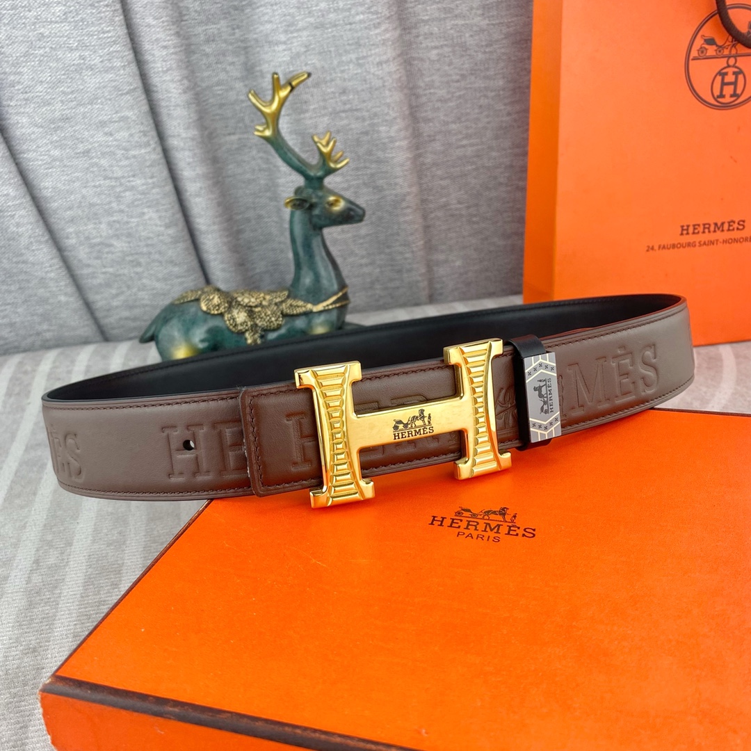 爱马仕💕 特种皮腰带系列 ，原厂五金精品不锈钢扣，手感柔软舒适 宽3.8CM。