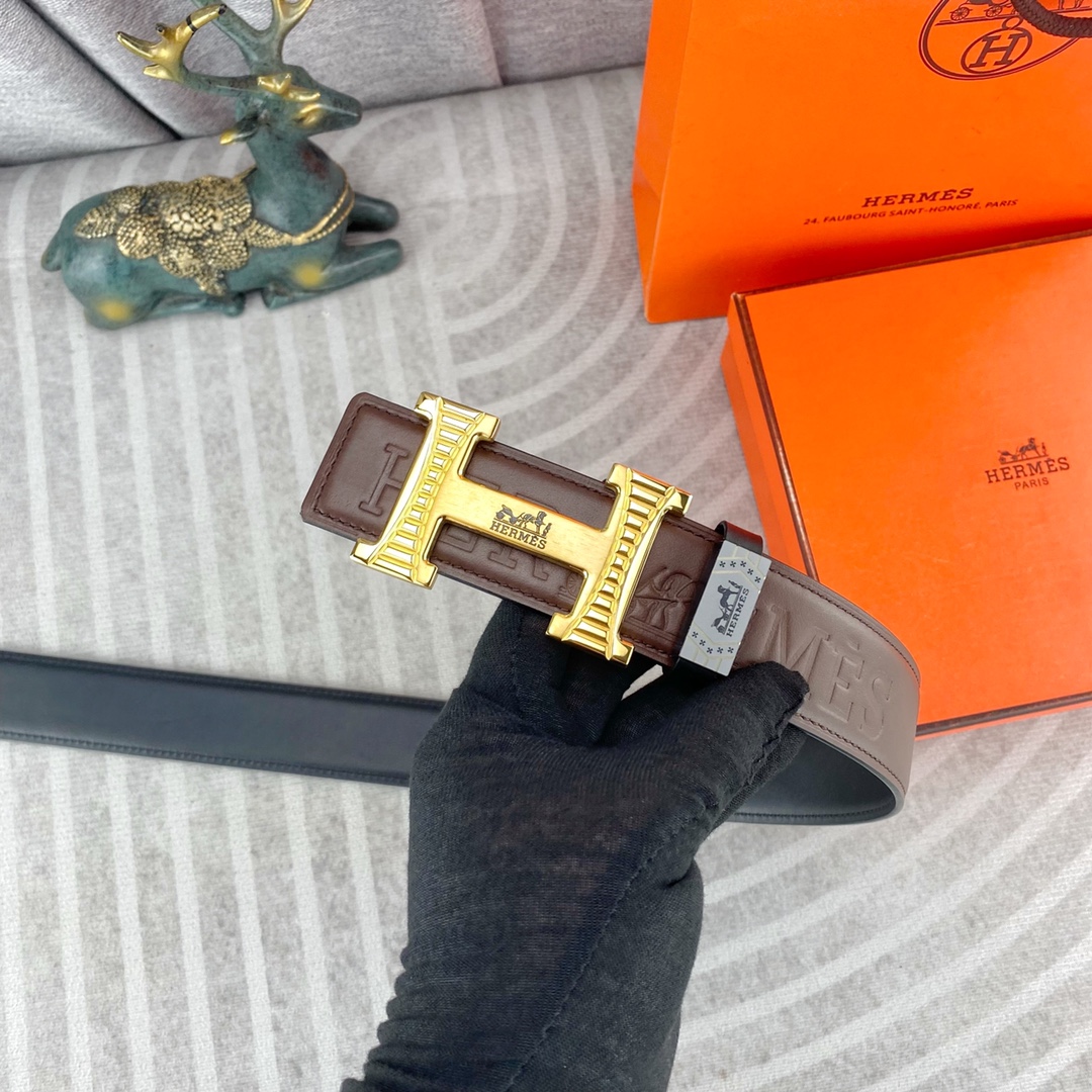 爱马仕💕 特种皮腰带系列 ，原厂五金精品不锈钢扣，手感柔软舒适 宽3.8CM。