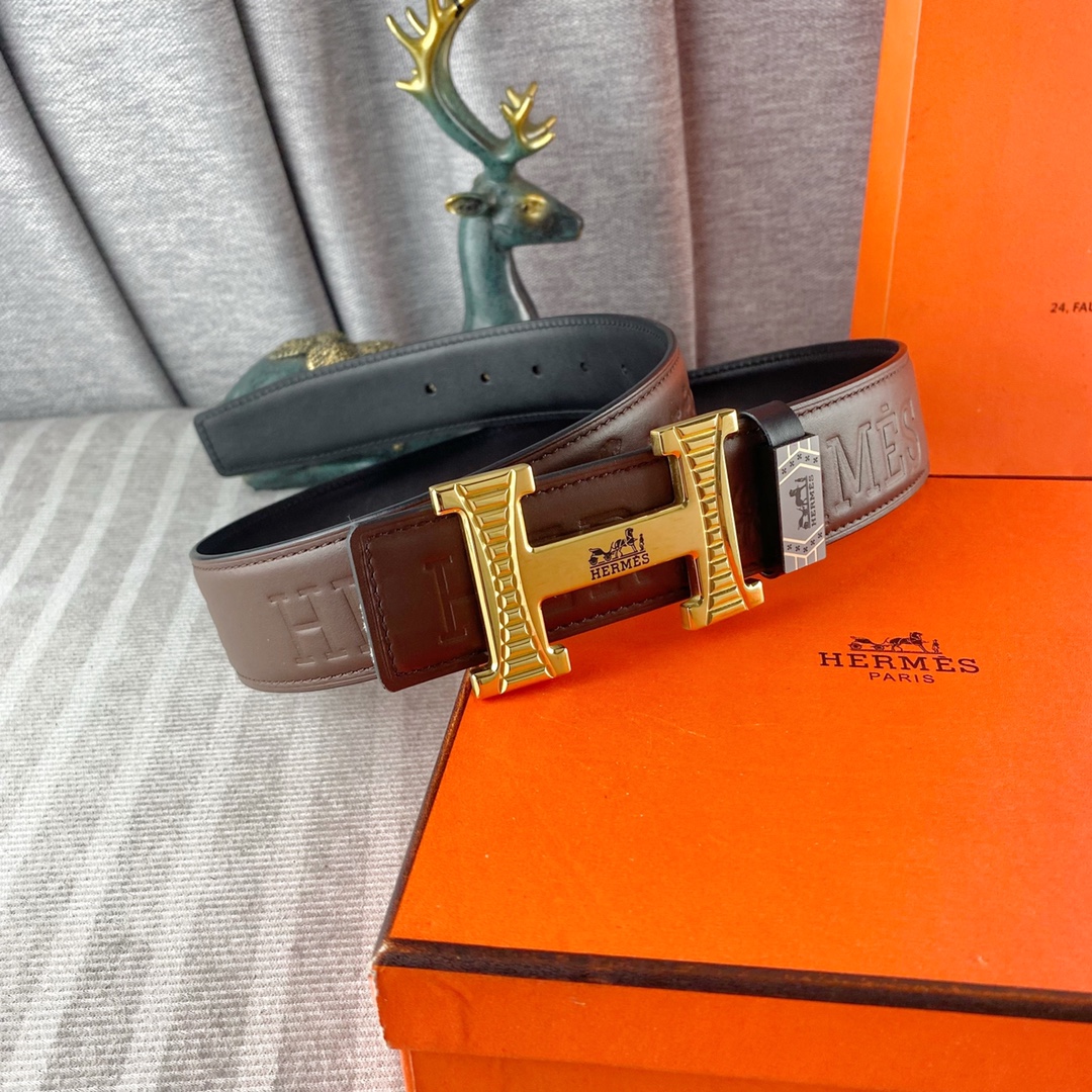 爱马仕💕 特种皮腰带系列 ，原厂五金精品不锈钢扣，手感柔软舒适 宽3.8CM。