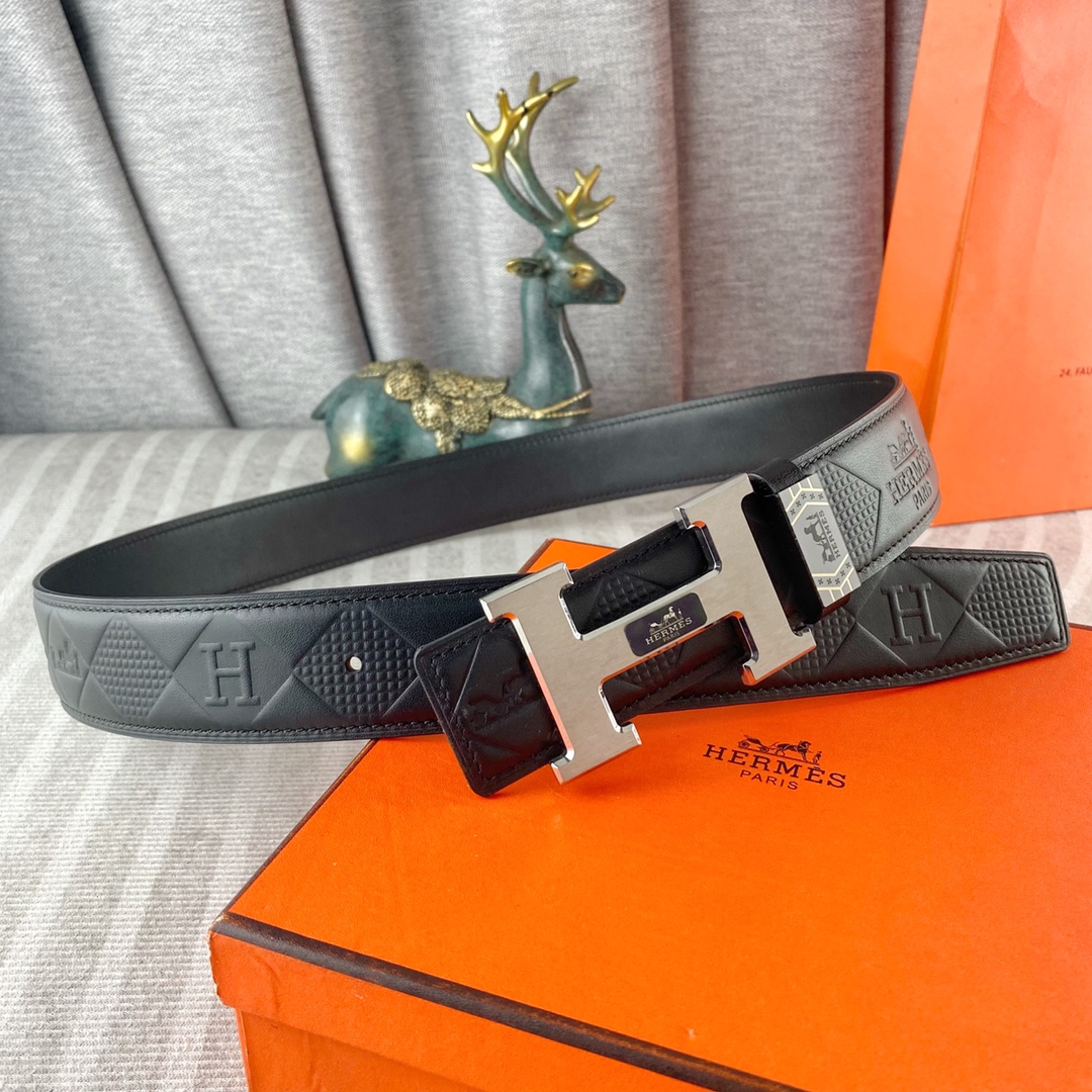 爱马仕💕 特种皮腰带系列 ，原厂五金精品不锈钢扣，手感柔软舒适 宽3.8CM。