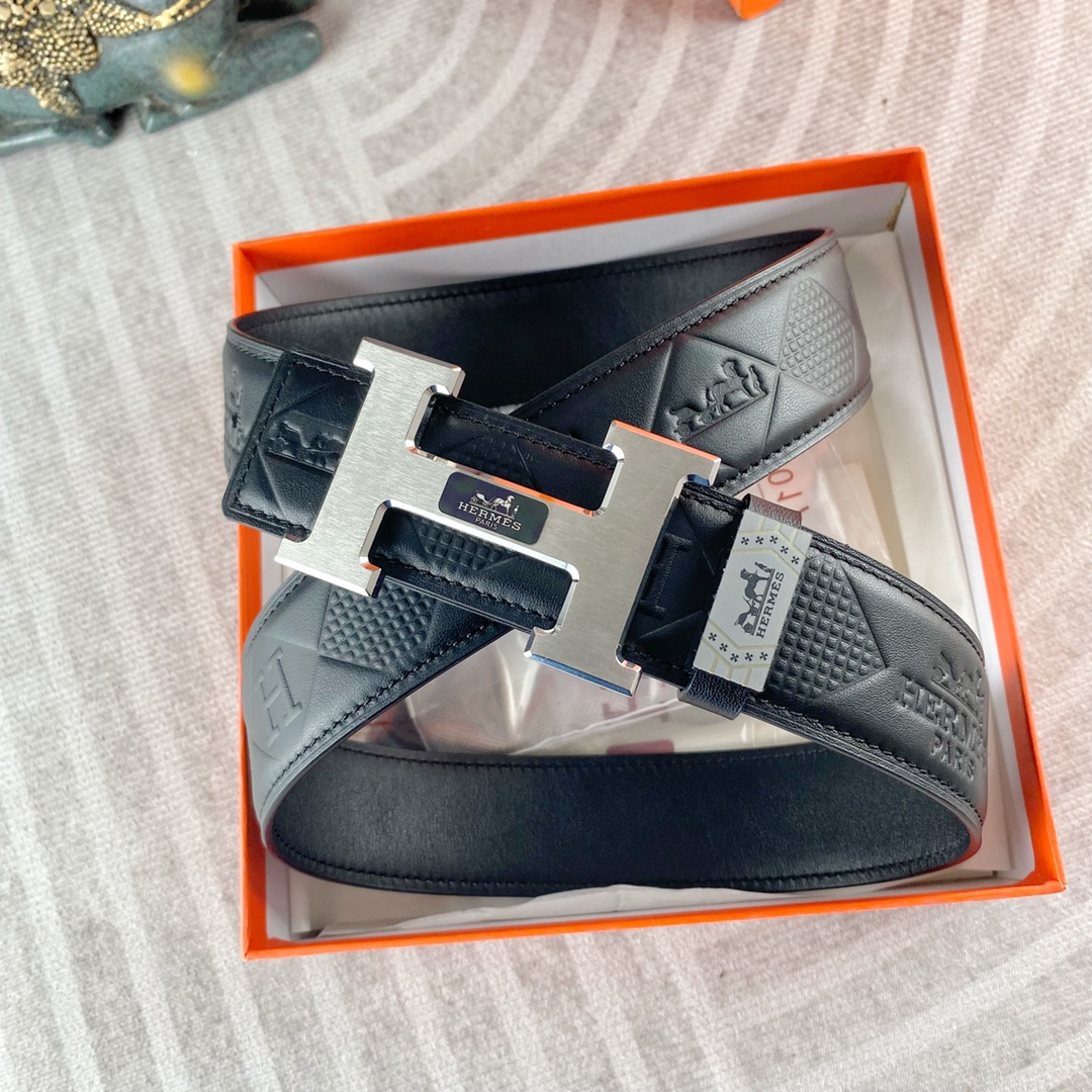 爱马仕💕 特种皮腰带系列 ，原厂五金精品不锈钢扣，手感柔软舒适 宽3.8CM。