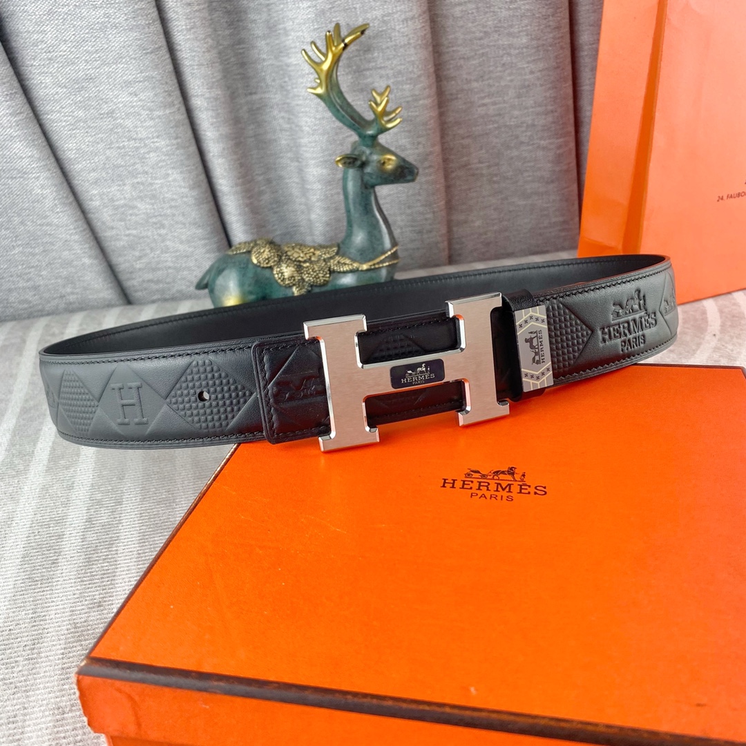 爱马仕💕 特种皮腰带系列 ，原厂五金精品不锈钢扣，手感柔软舒适 宽3.8CM。
