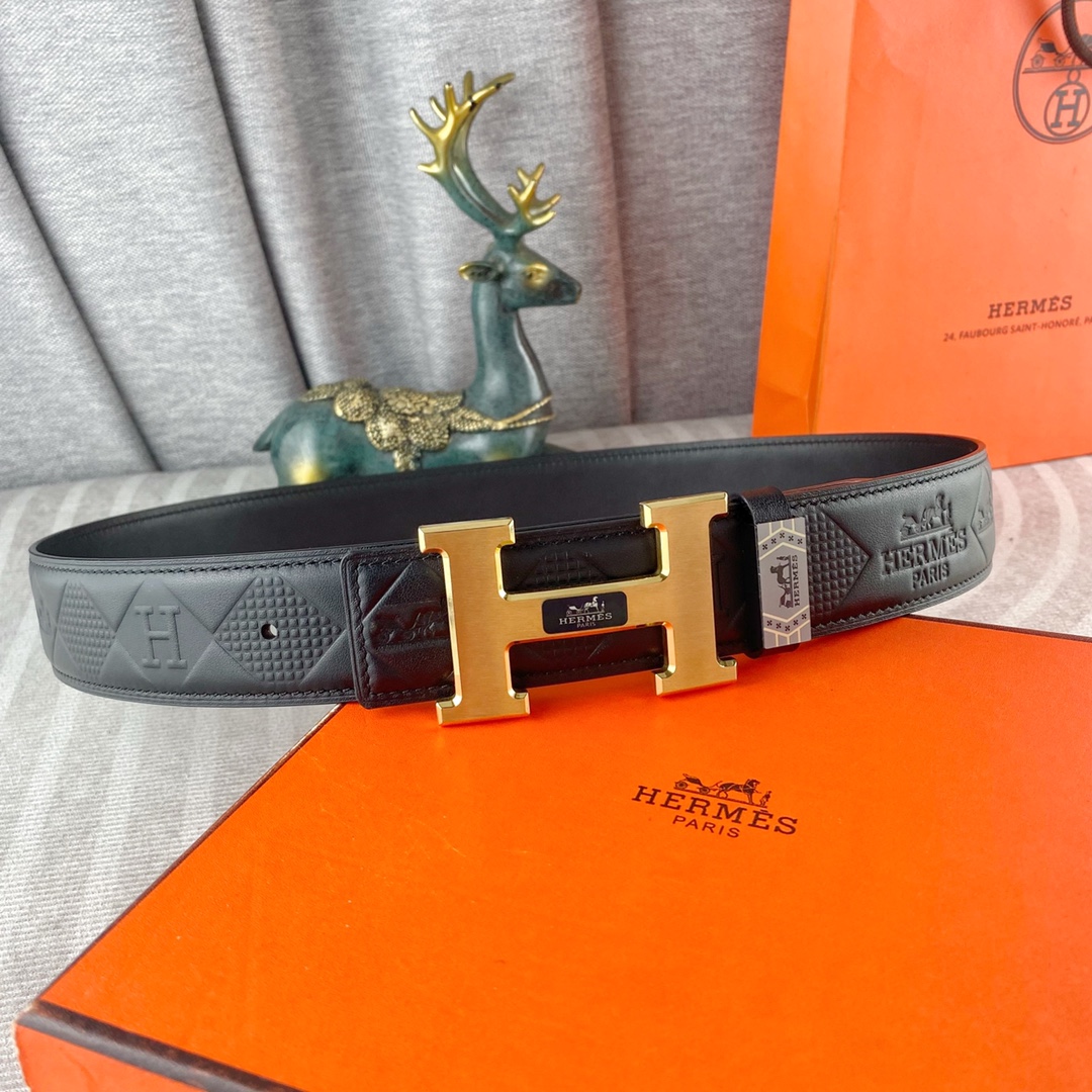 爱马仕💕 特种皮腰带系列 ，原厂五金精品不锈钢扣，手感柔软舒适 宽3.8CM。