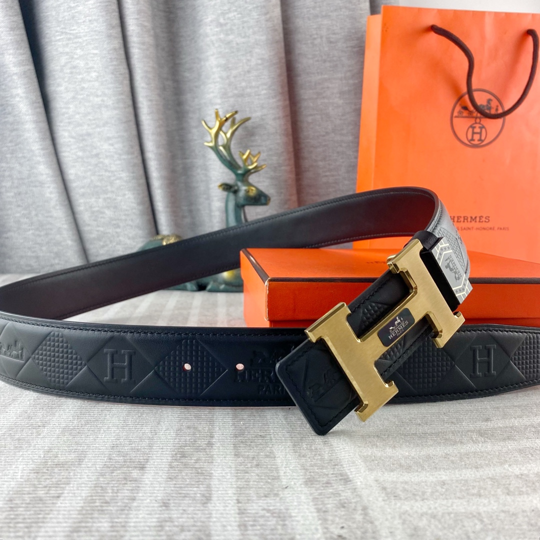 爱马仕💕 特种皮腰带系列 ，原厂五金精品不锈钢扣，手感柔软舒适 宽3.8CM。