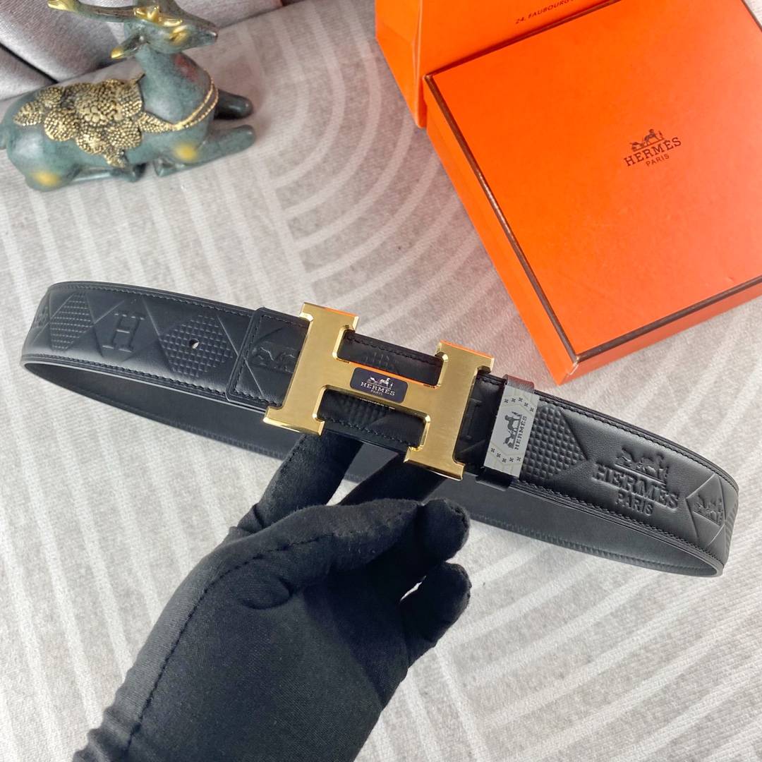 爱马仕💕 特种皮腰带系列 ，原厂五金精品不锈钢扣，手感柔软舒适 宽3.8CM。