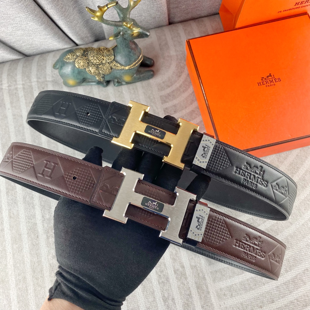 爱马仕💕 特种皮腰带系列 ，原厂五金精品不锈钢扣，手感柔软舒适 宽3.8CM。