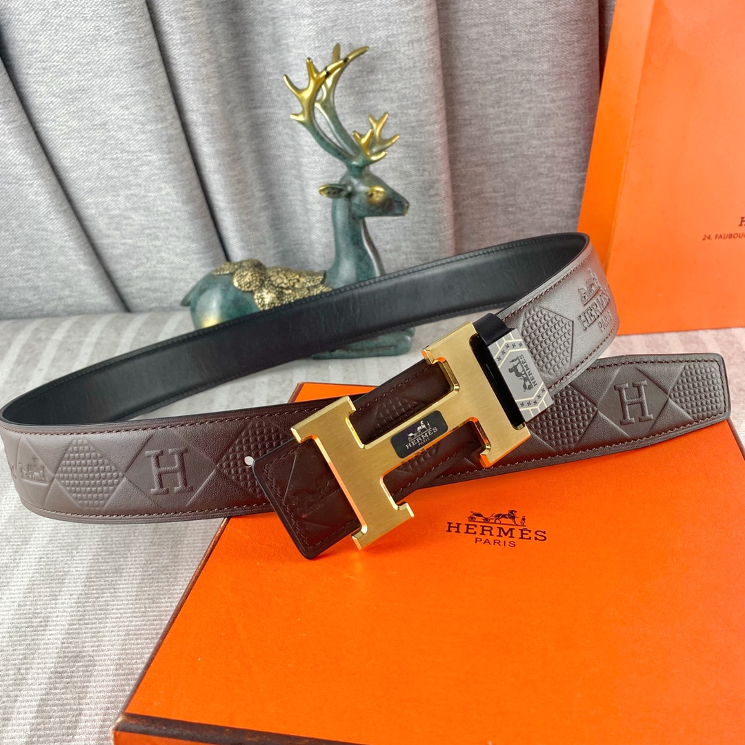 爱马仕💕 特种皮腰带系列 ，原厂五金精品不锈钢扣，手感柔软舒适 宽3.8CM。