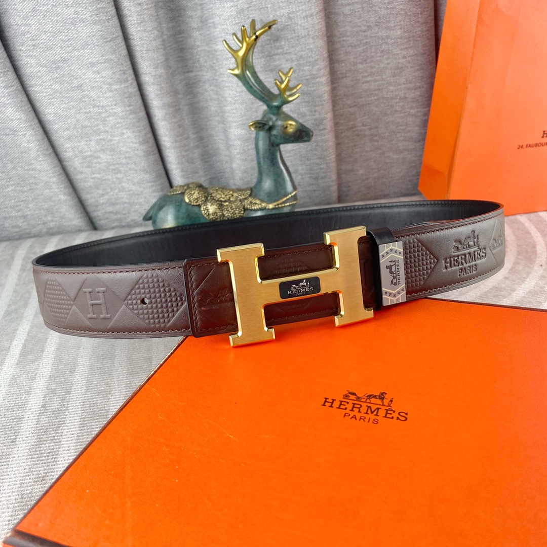 爱马仕💕 特种皮腰带系列 ，原厂五金精品不锈钢扣，手感柔软舒适 宽3.8CM。
