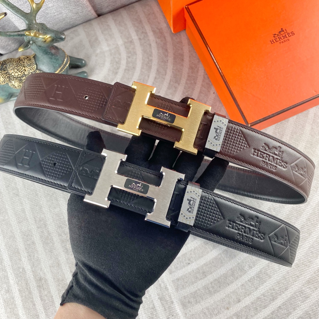 爱马仕💕 特种皮腰带系列 ，原厂五金精品不锈钢扣，手感柔软舒适 宽3.8CM。