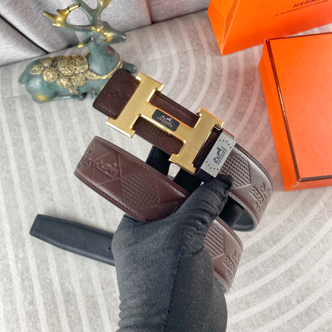 爱马仕💕 特种皮腰带系列 ，原厂五金精品不锈钢扣，手感柔软舒适 宽3.8CM。