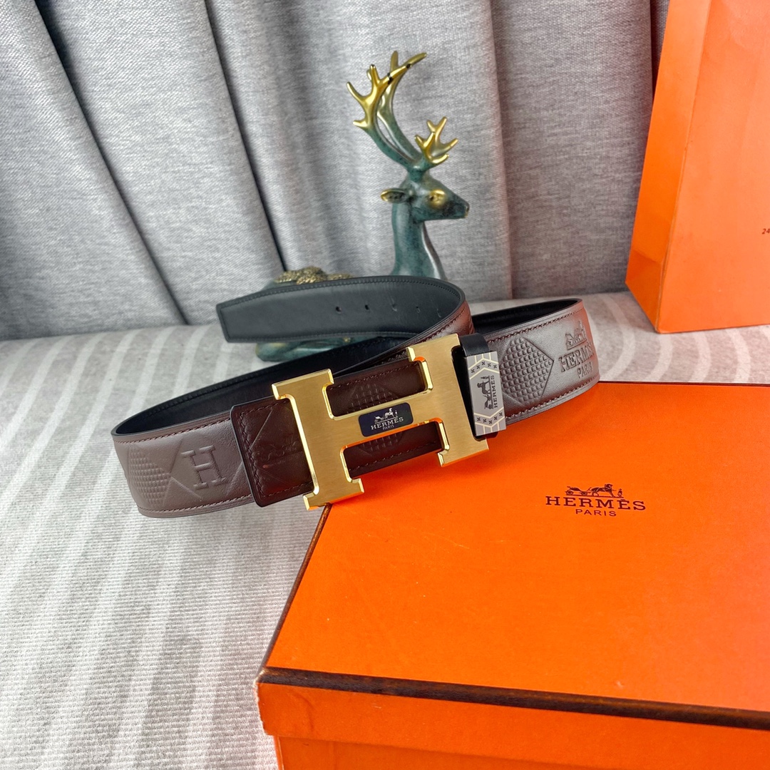 爱马仕💕 特种皮腰带系列 ，原厂五金精品不锈钢扣，手感柔软舒适 宽3.8CM。