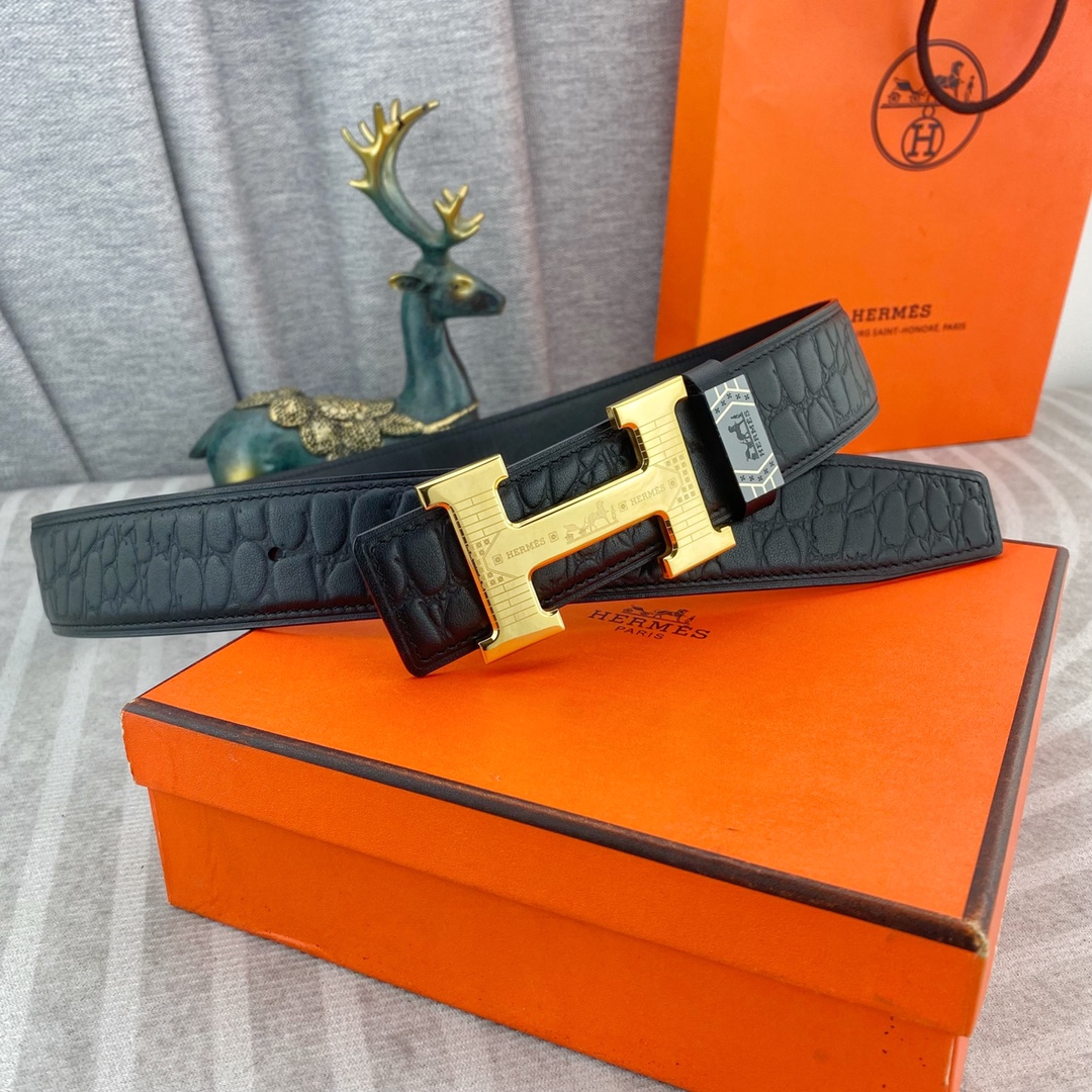 爱马仕💕 特种皮腰带系列 ，原厂五金精品不锈钢扣，手感柔软舒适 宽3.8CM。