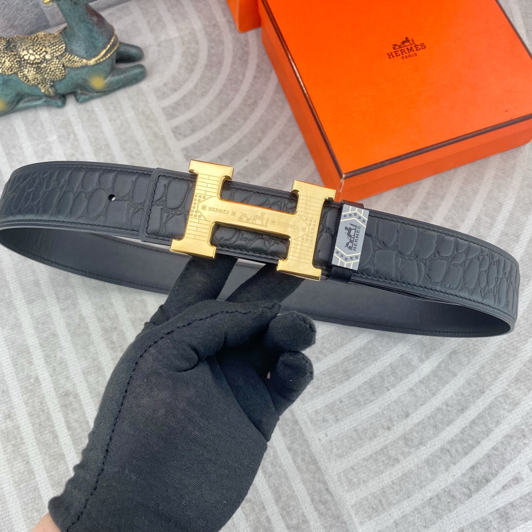 爱马仕💕 特种皮腰带系列 ，原厂五金精品不锈钢扣，手感柔软舒适 宽3.8CM。