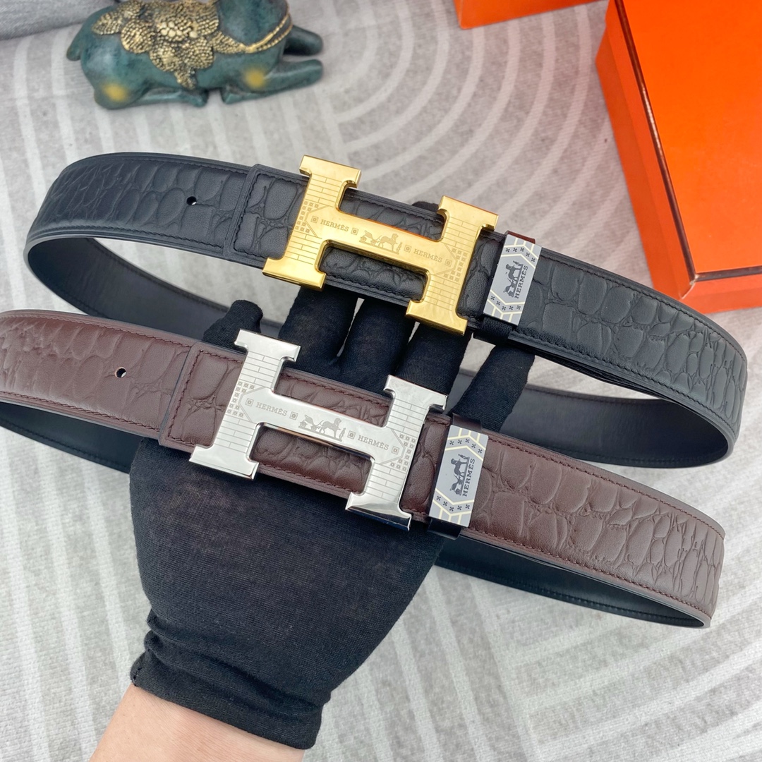 爱马仕💕 特种皮腰带系列 ，原厂五金精品不锈钢扣，手感柔软舒适 宽3.8CM。
