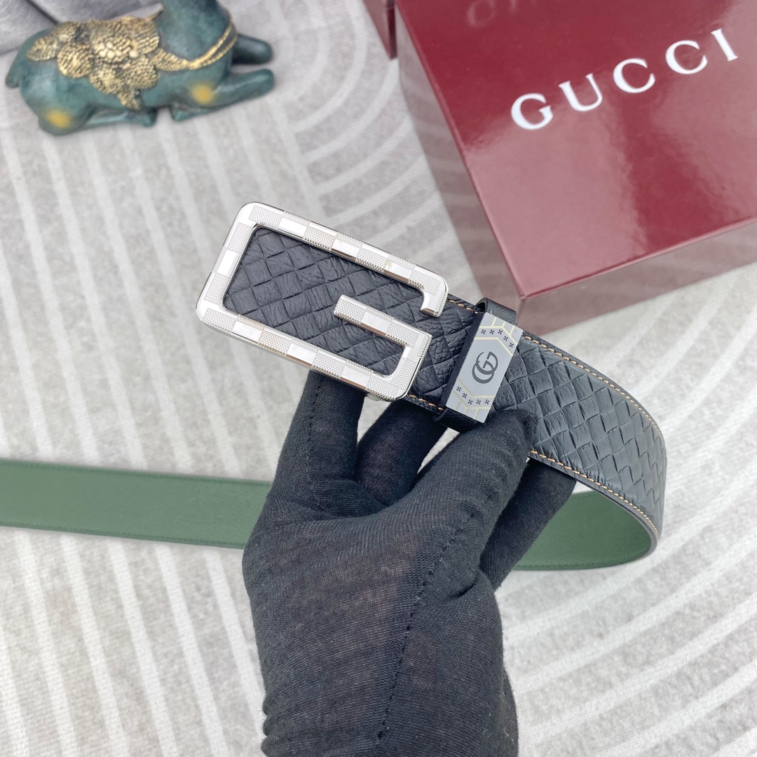 古奇💕 特种皮腰带系列 ，原厂五金精品不锈钢扣，手感柔软舒适 宽3.8CM。