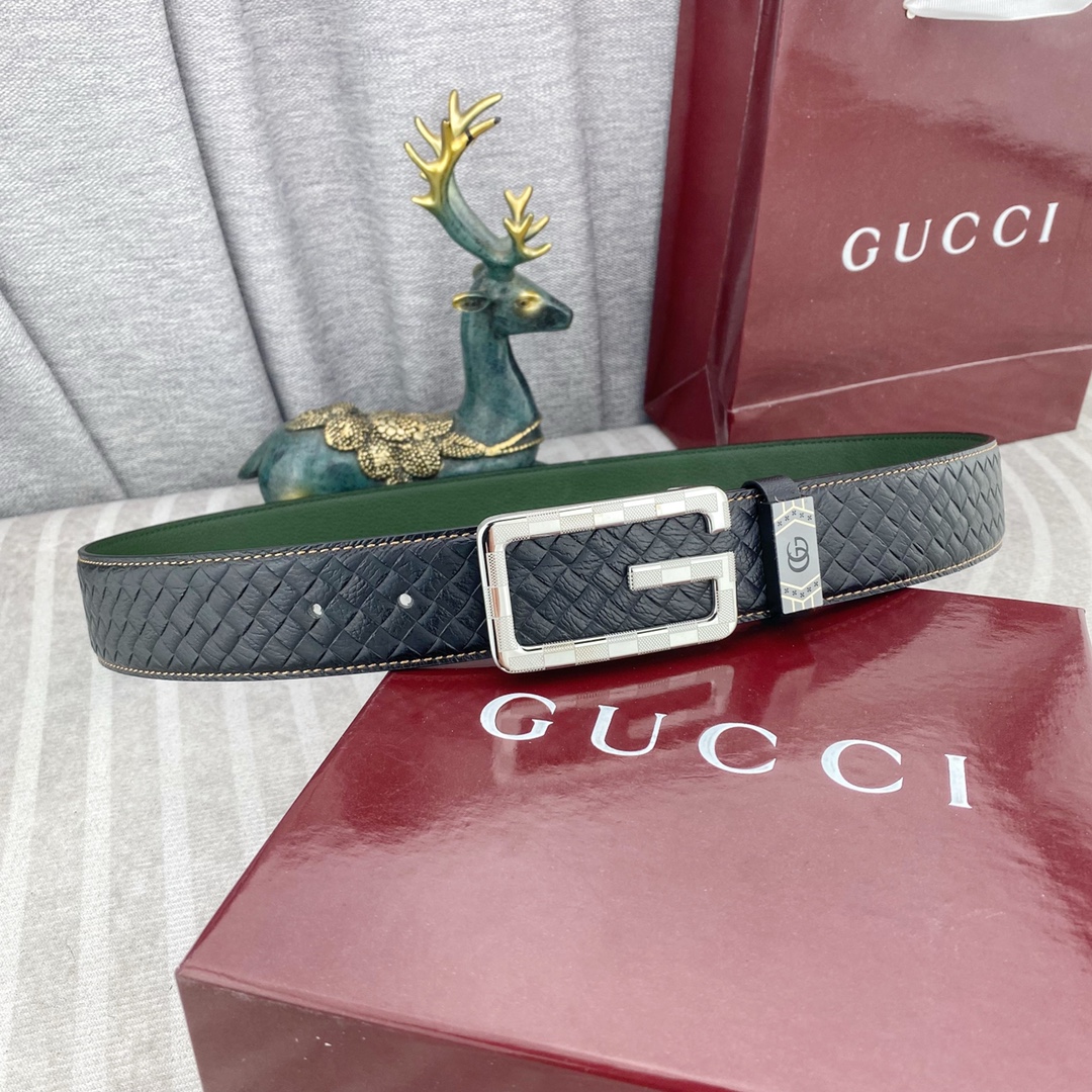 古奇💕 特种皮腰带系列 ，原厂五金精品不锈钢扣，手感柔软舒适 宽3.8CM。