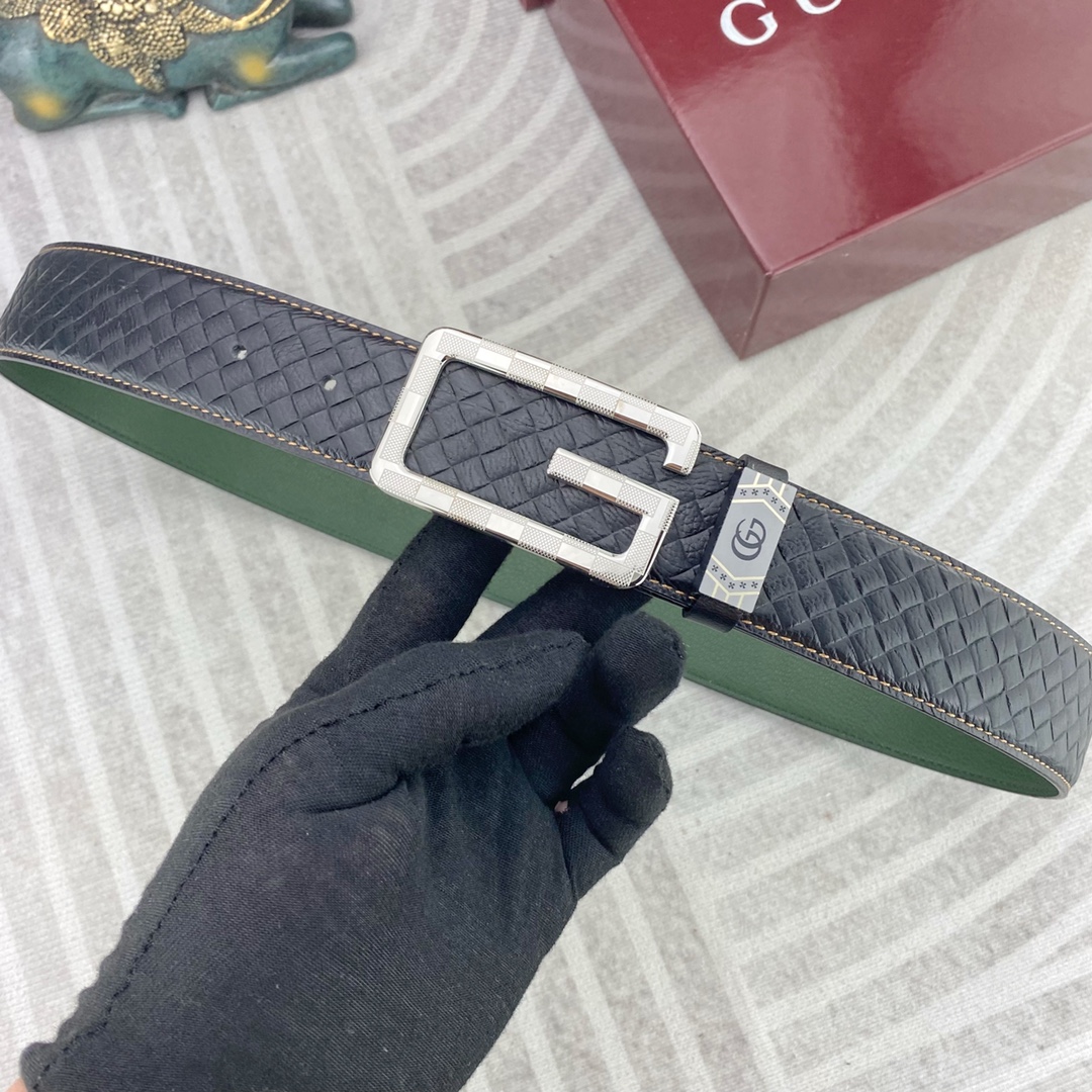 古奇💕 特种皮腰带系列 ，原厂五金精品不锈钢扣，手感柔软舒适 宽3.8CM。