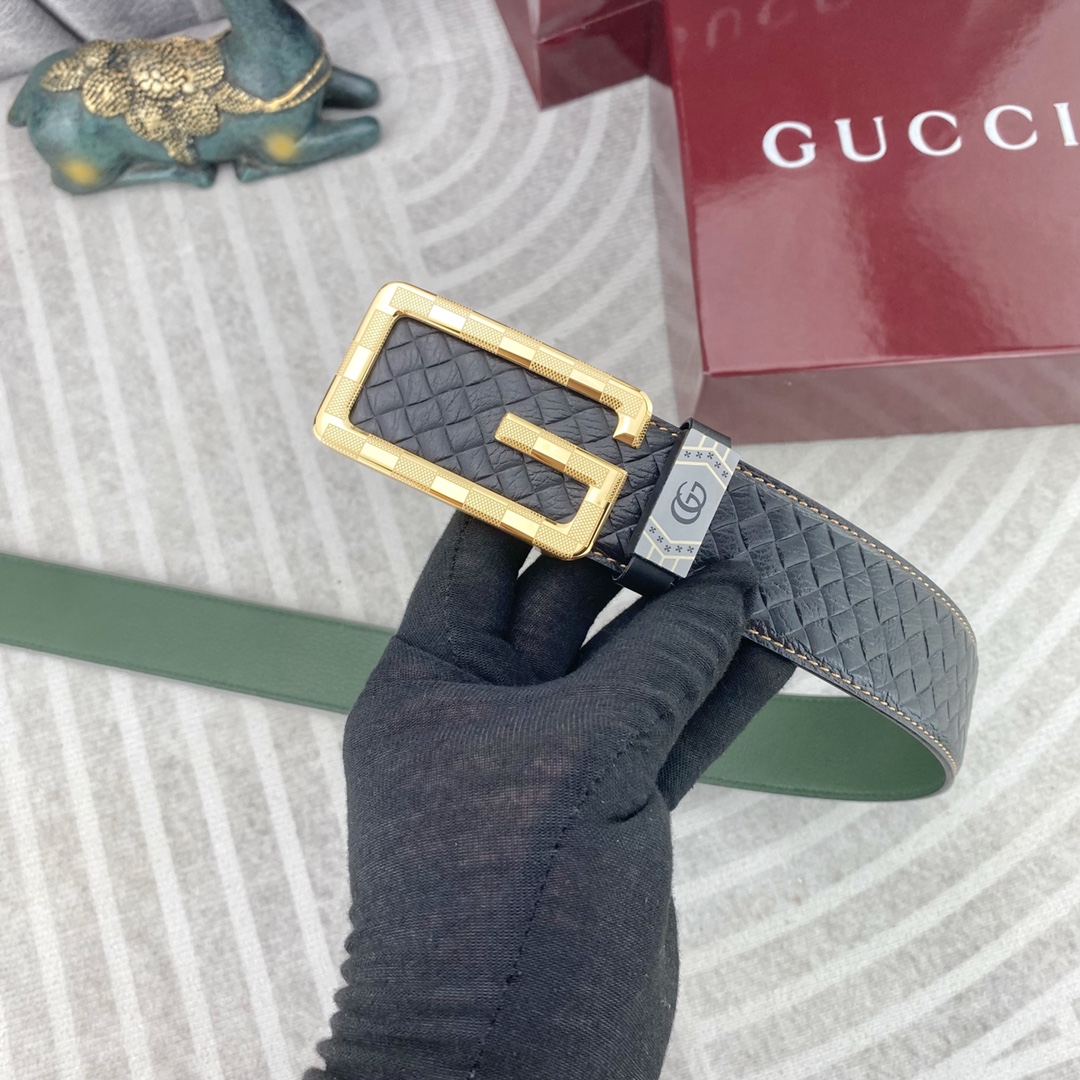 古奇💕 特种皮腰带系列 ，原厂五金精品不锈钢扣，手感柔软舒适 宽3.8CM。