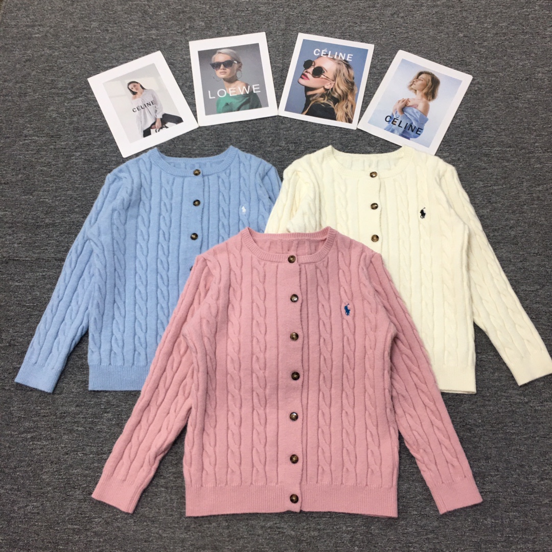 NO:517582,0281 POlOWALK autumn and winter thick rope round neck button embroidered logo knitted cardigan SML white, blue, pink, alexander wang198609090281 POlOWALK秋冬厚款绞花圆领纽扣刺绣logo针织开衫 SML 白色、蓝色、粉色,,alexander wang,Women's clothing