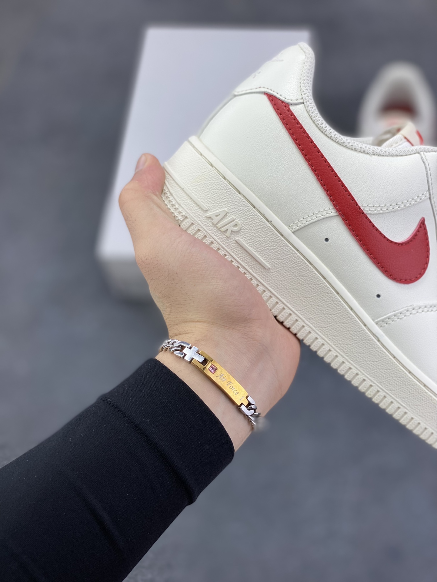 图片[6]-福利特价 Nike Air Force 1 Low 07 米白红勾 原楦头原纸板 打造纯正低帮空军版型 专注外贸渠道 全掌内置蜂窝气垫 原盒配件 原厂中底钢印、拉帮完美 货号：315122-126 尺码：36 36.5 37.5 38 38.5 39 40 40.5 41 42 42.5 43 44 44.5 45-选品中心