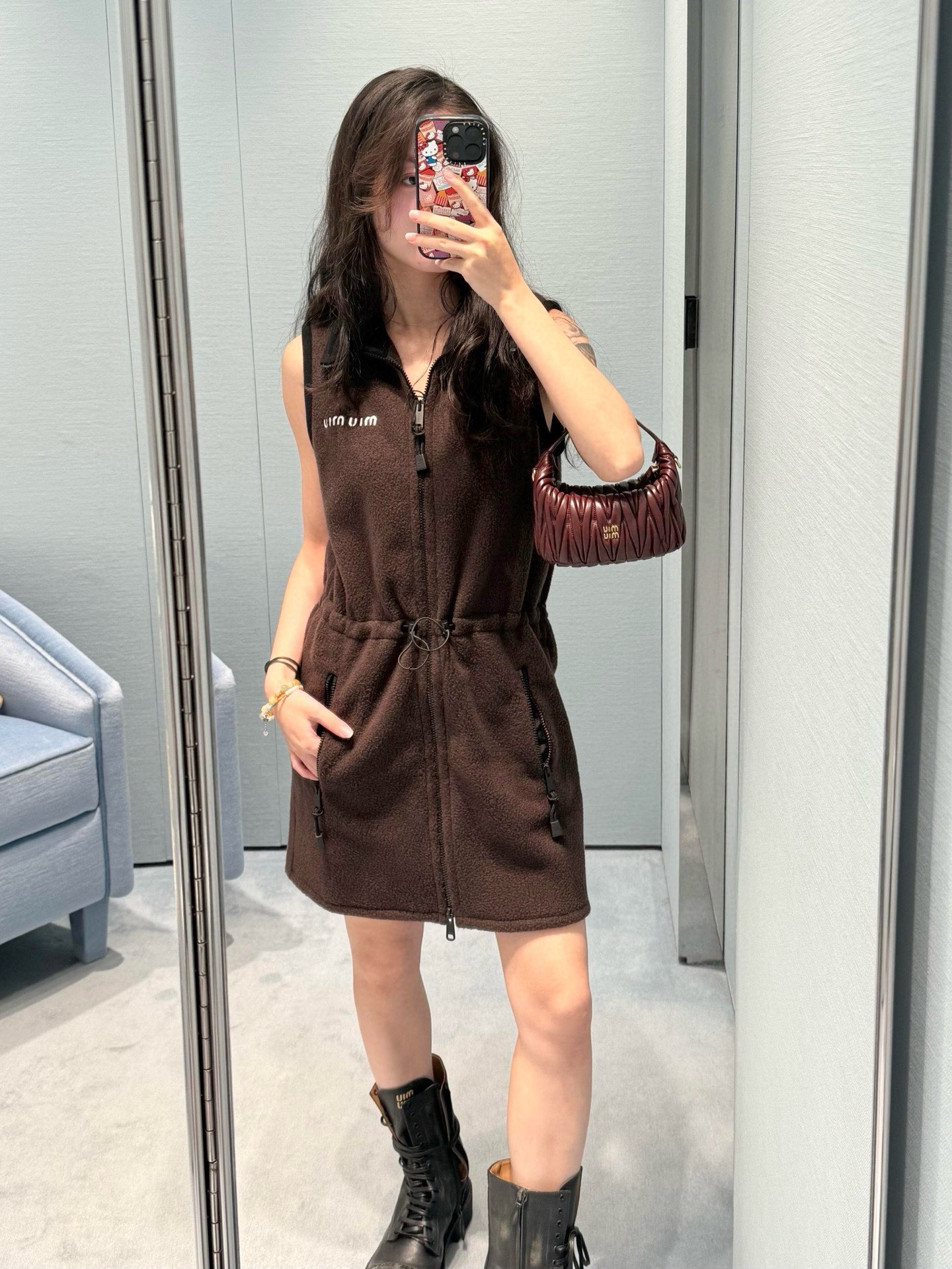 Miu Miu Fleece Zip-Up Dress - Early Autumn Collection - High Quality Replica 4 i1757741434 3325 2