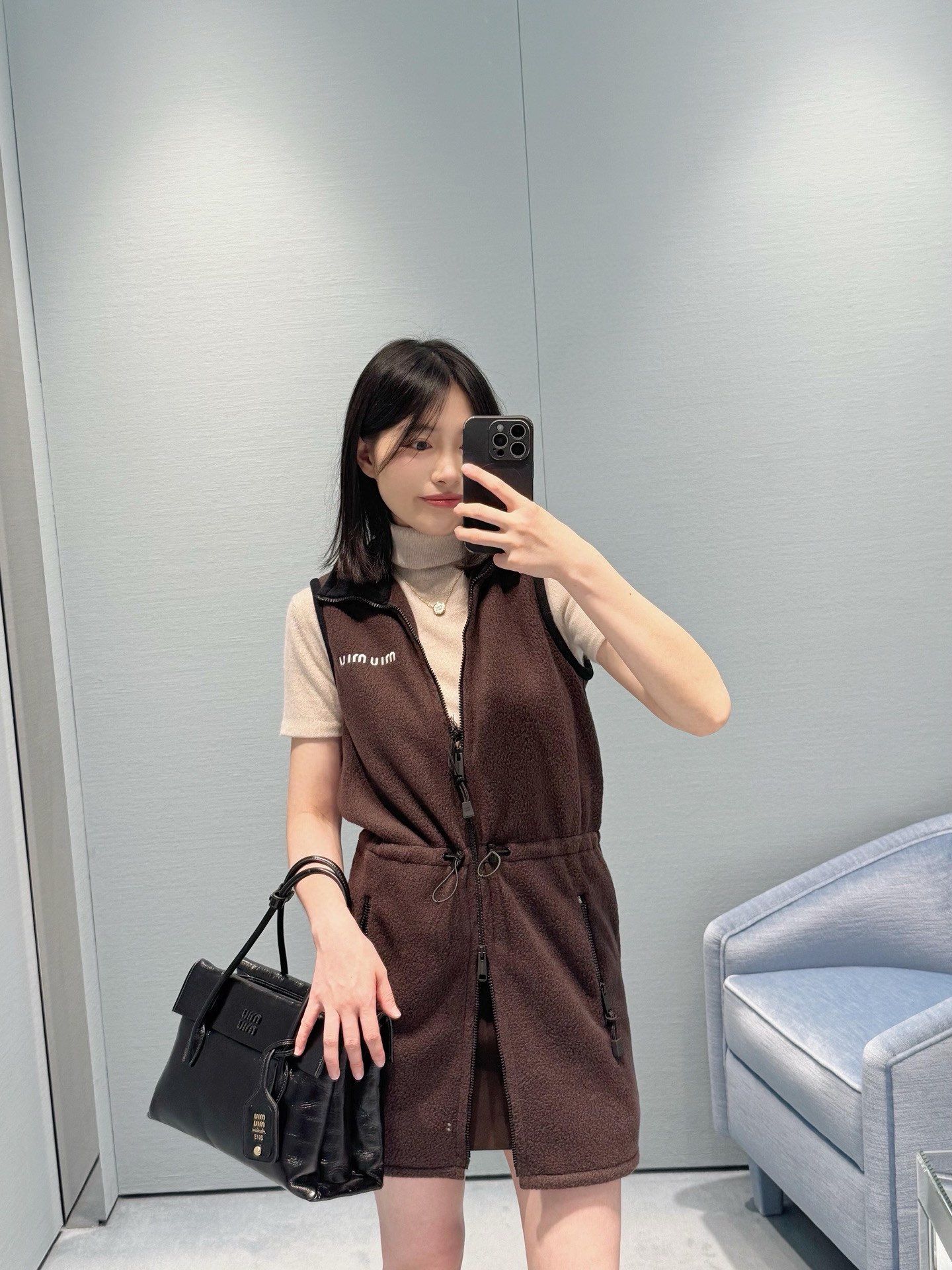 Miu Miu Fleece Zip-Up Dress - Early Autumn Collection - High Quality Replica 3 i1757741434 4758 1