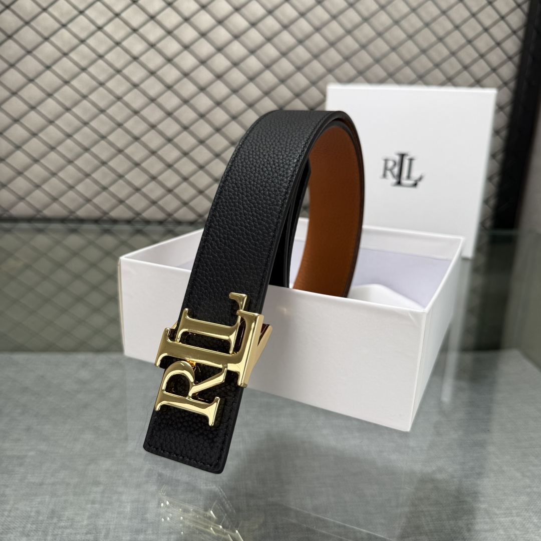 Ralph Lauren/拉夫劳伦 24年RL新款 这款腰带采用双面头层牛皮 做工细致 搭配原版精致纯铜