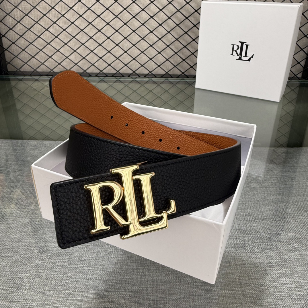 Ralph Lauren/拉夫劳伦 24年RL新款 这款腰带采用双面头层牛皮 做工细致 搭配原版精致纯铜