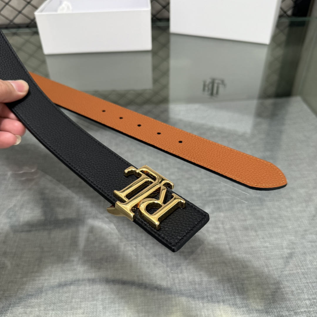 Ralph Lauren/拉夫劳伦 24年RL新款 这款腰带采用双面头层牛皮 做工细致 搭配原版精致纯铜