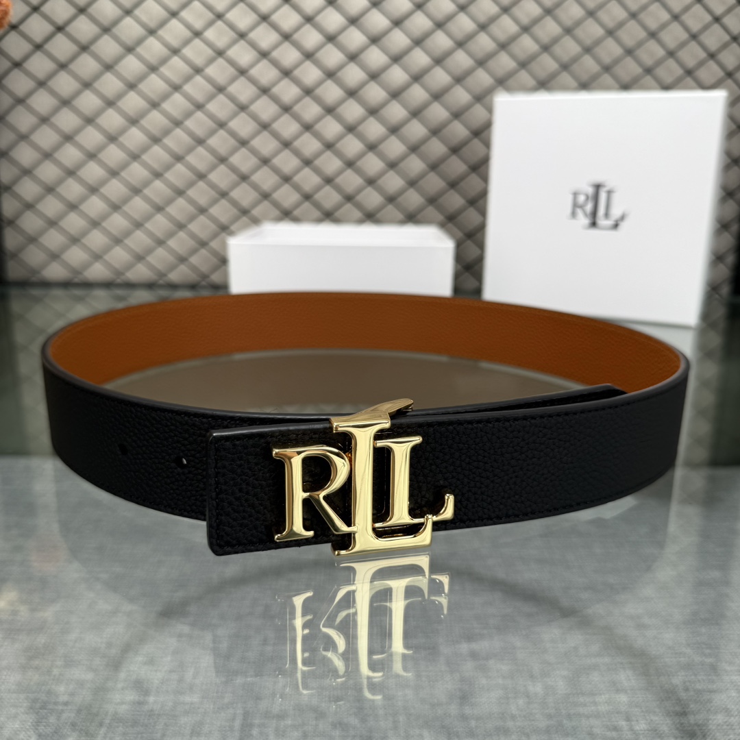 Ralph Lauren/拉夫劳伦 24年RL新款 这款腰带采用双面头层牛皮 做工细致 搭配原版精致纯铜