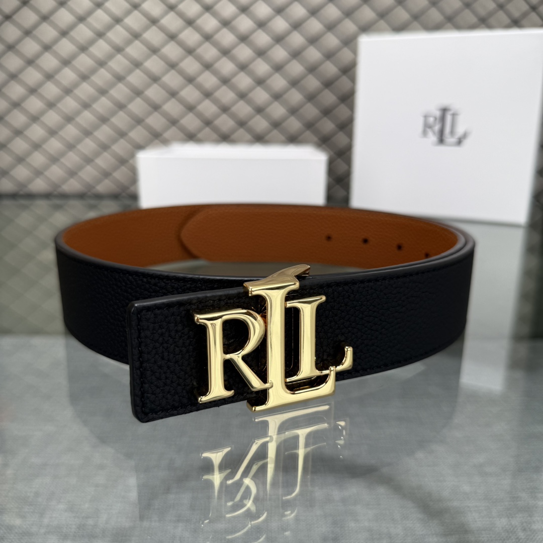 Ralph Lauren/拉夫劳伦 24年RL新款 这款腰带采用双面头层牛皮 做工细致 搭配原版精致纯铜