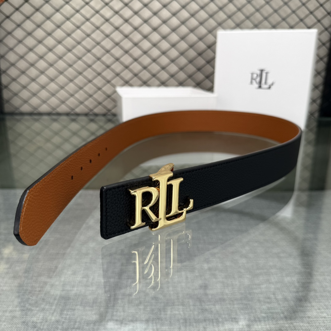 Ralph Lauren/拉夫劳伦 24年RL新款 这款腰带采用双面头层牛皮 做工细致 搭配原版精致纯铜